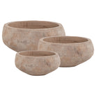Matala Shallow Planter set of 3 in Anterra finish