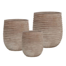 Anterra Tall Rippled Planter set of 3 in Anterra finish