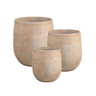 Tall Egg Terra Cotta Planter set of 3 in Wterra finish