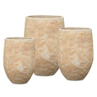 Tall Rough Texture Planter set of 3 in Anterra finish