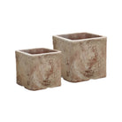 Terra Antico Earthy Cube Planter set of 2 in Terra Antico finish