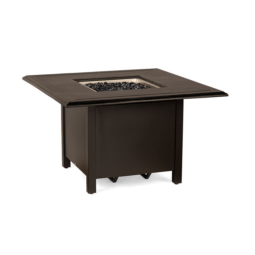 Square Fire Table brown cast aluminum outdoor fire table