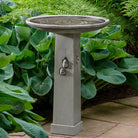 Birdhouse Birdbath in Greystone finish