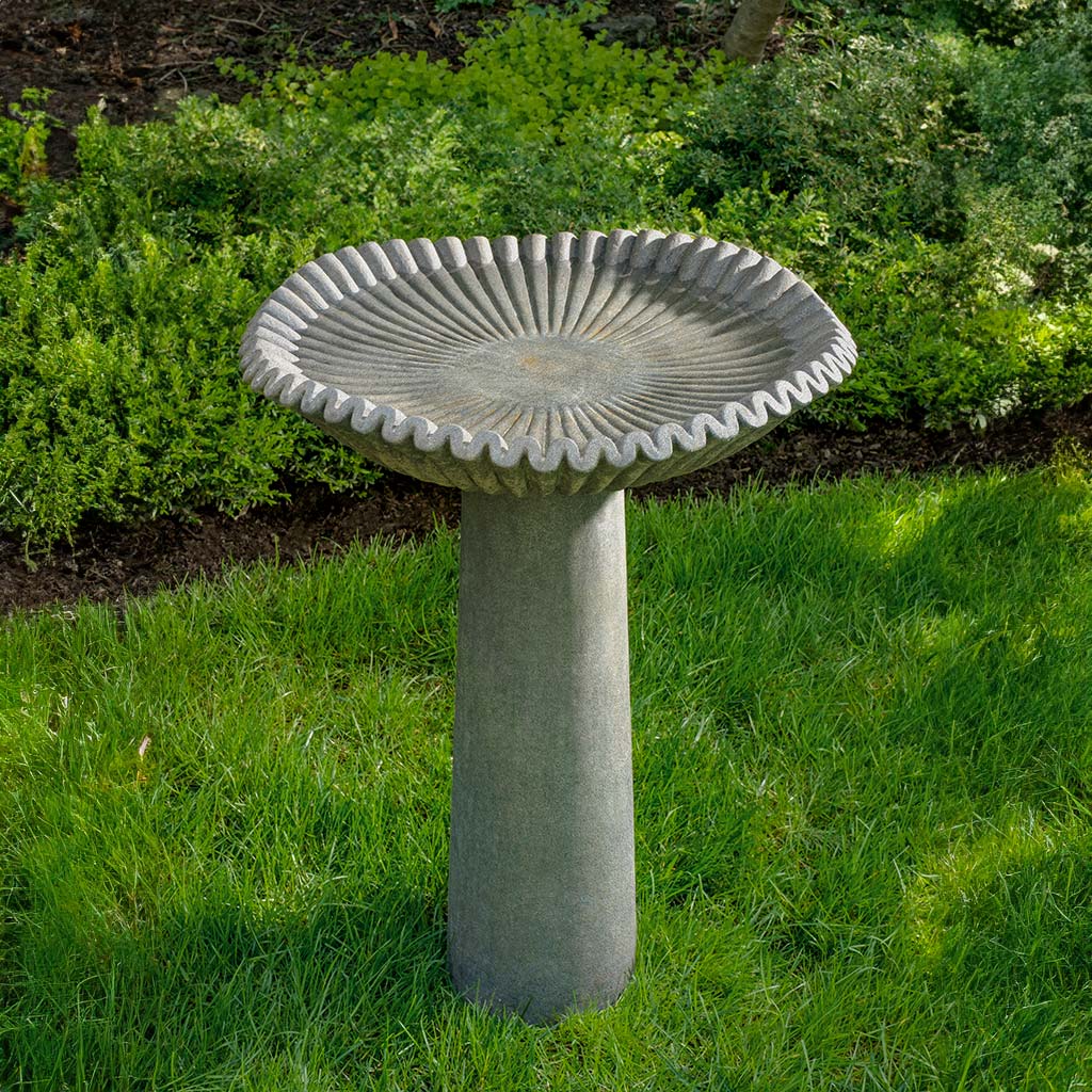 Kashmir Birdbath in English Lead finish