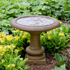 Williamsburg Summer House Birdbath in Aged Limestone finish