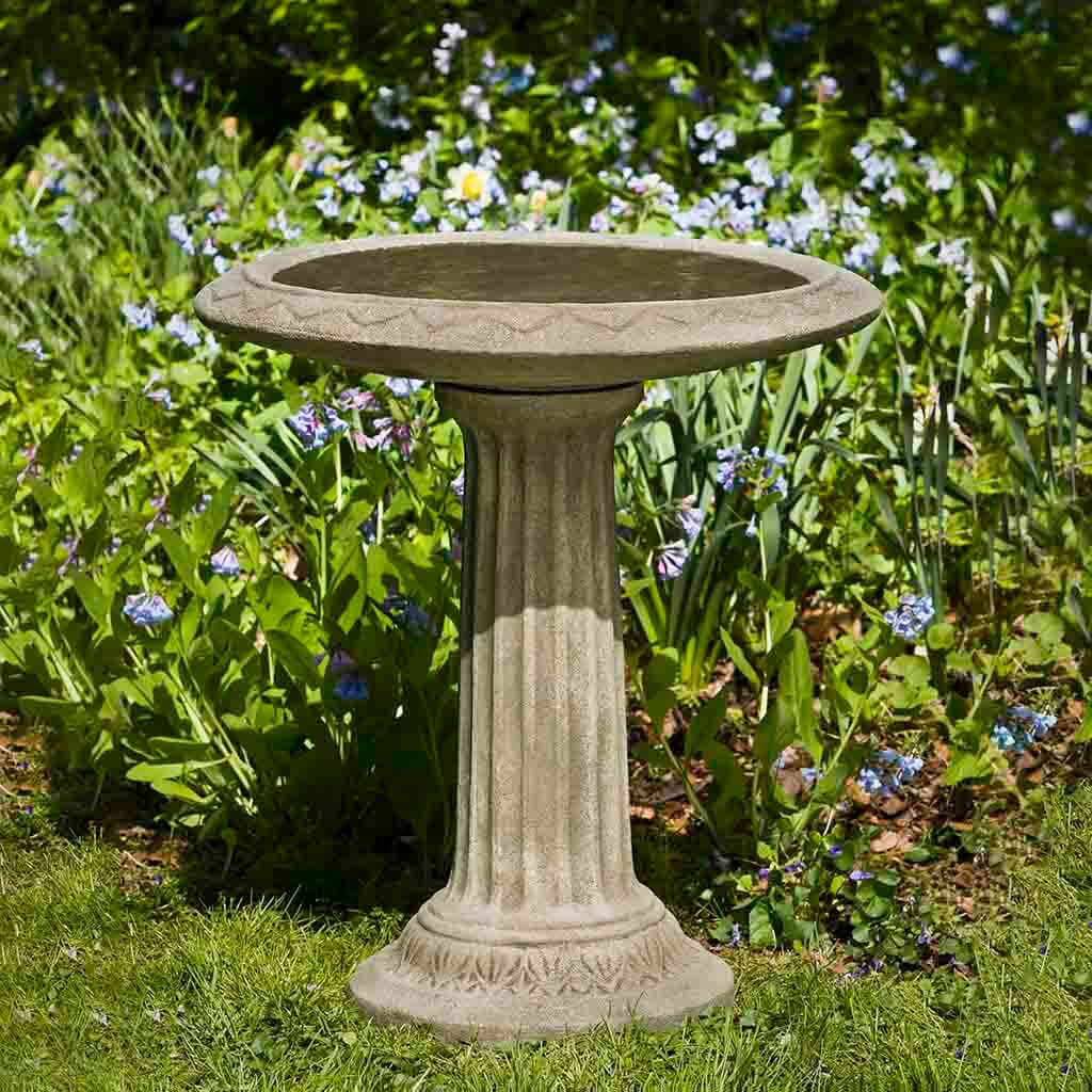 Cottage Garden Birdbath in Verde finish