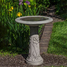 Iris Birdbath in Alpine Stone finish