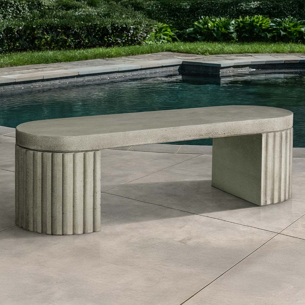 Dorchester Fluted Bench in Greystone finish