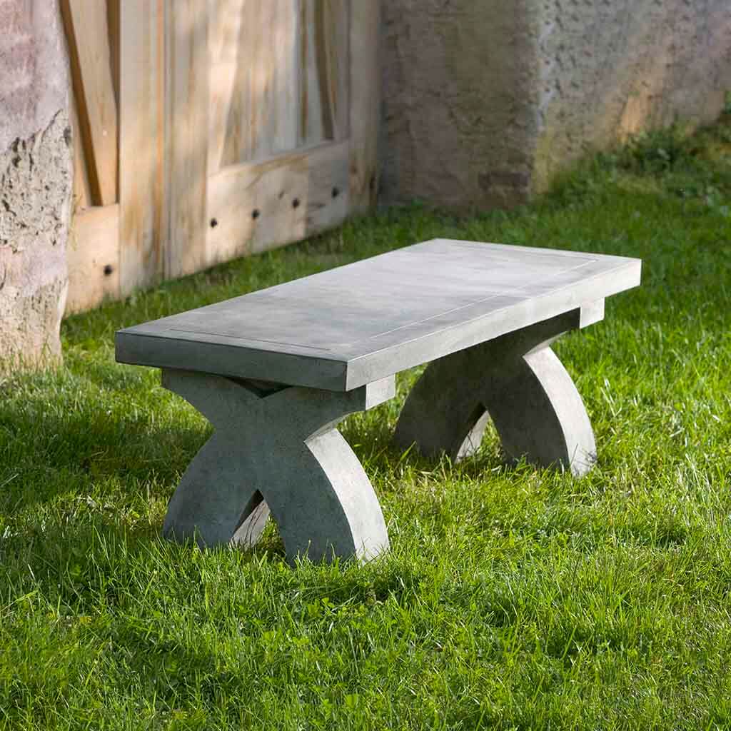 The X Bench in Alpine Stone finish