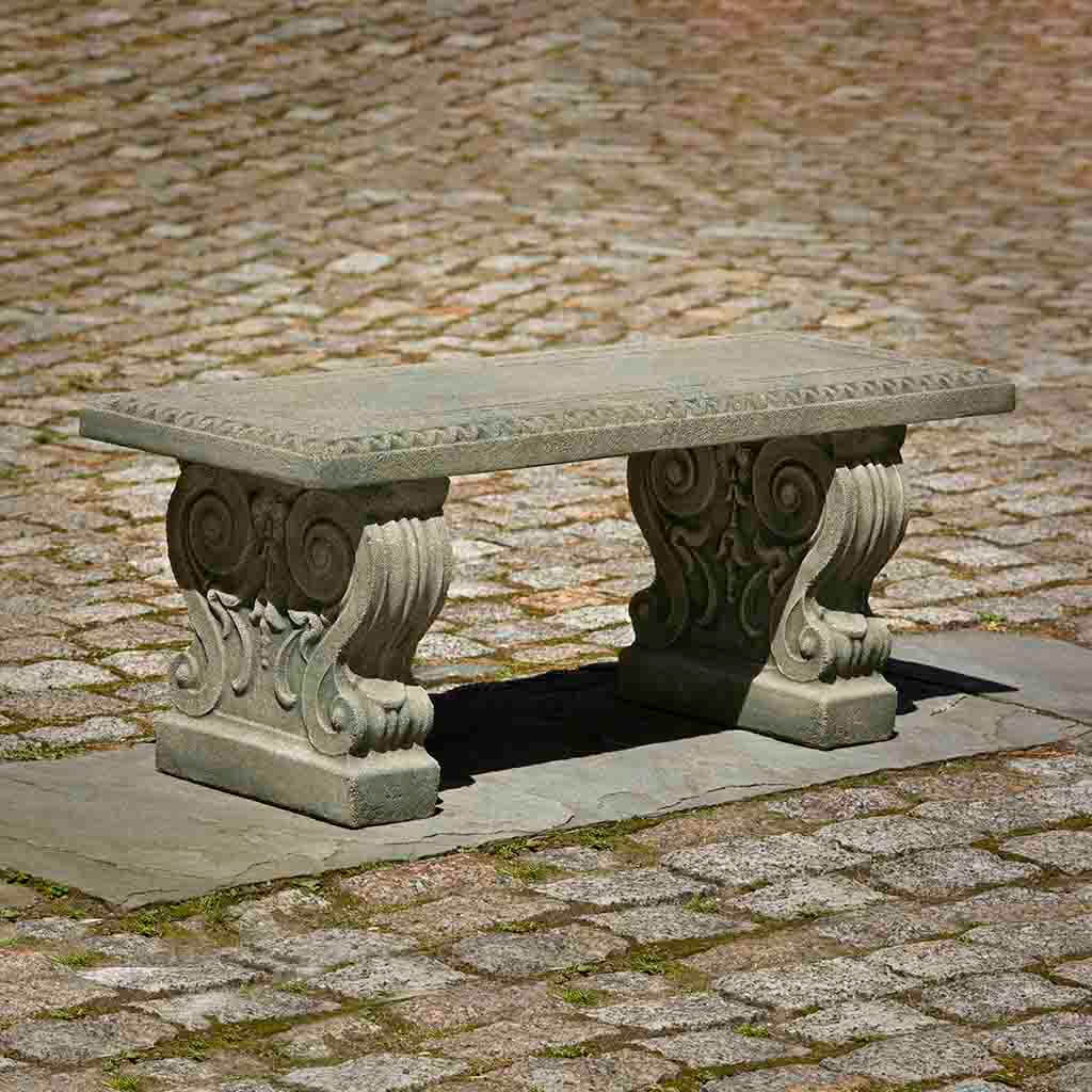 Classic Garden Bench in Alpine Stone finish