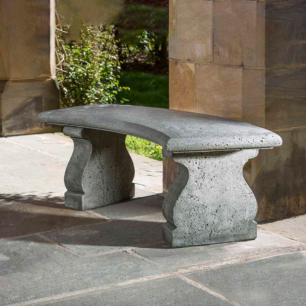 Provencal Curved Bench in Alpine Stone finish