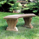Curved West Chester Bench in Aged Limestone finish