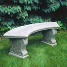 Curved Woodland Ferns Bench in Greystone finish