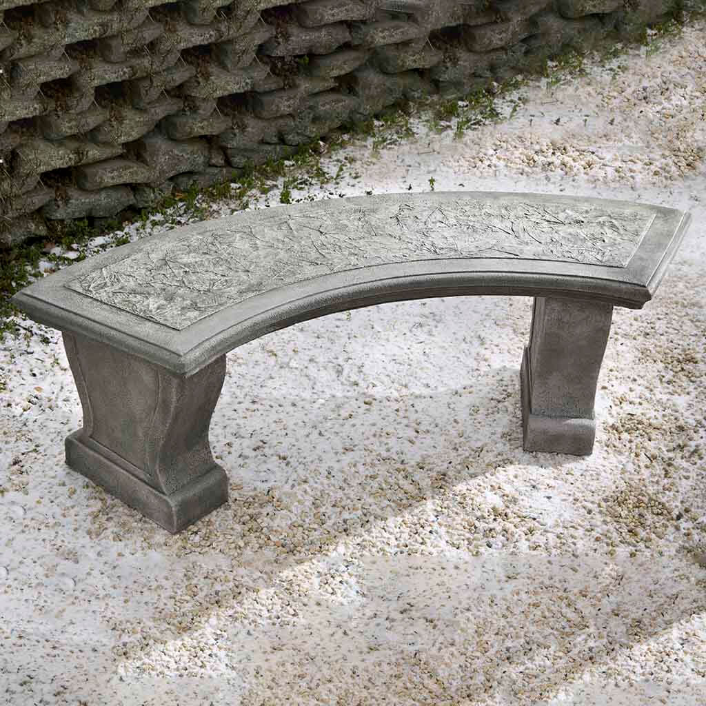 Curved Leaf Bench in Alpine Stone finish