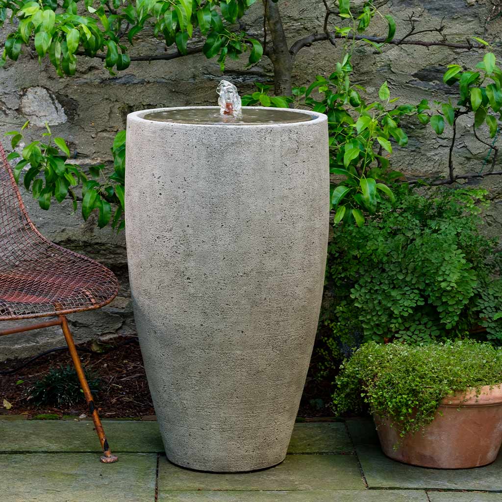 Manzanita Rustic Garden Fountain in Greystone finish