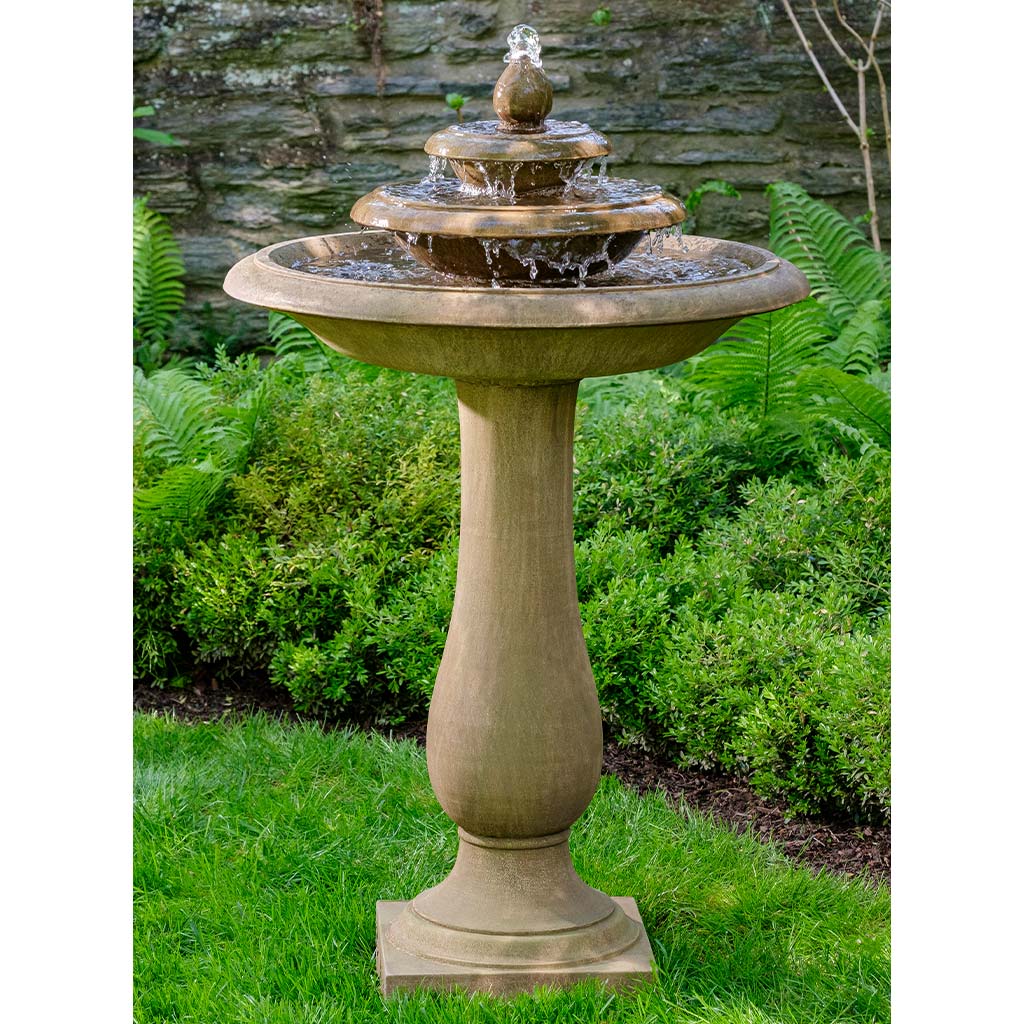 Cladridge Fountain outdoor fountain in Aged Limestone
