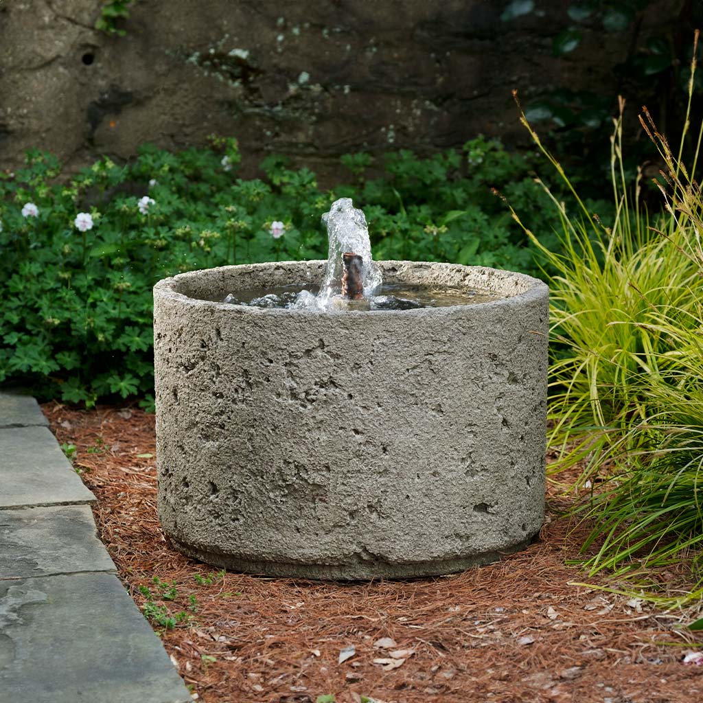 Paros Fountain outdoor garden fountain in Greystone finish