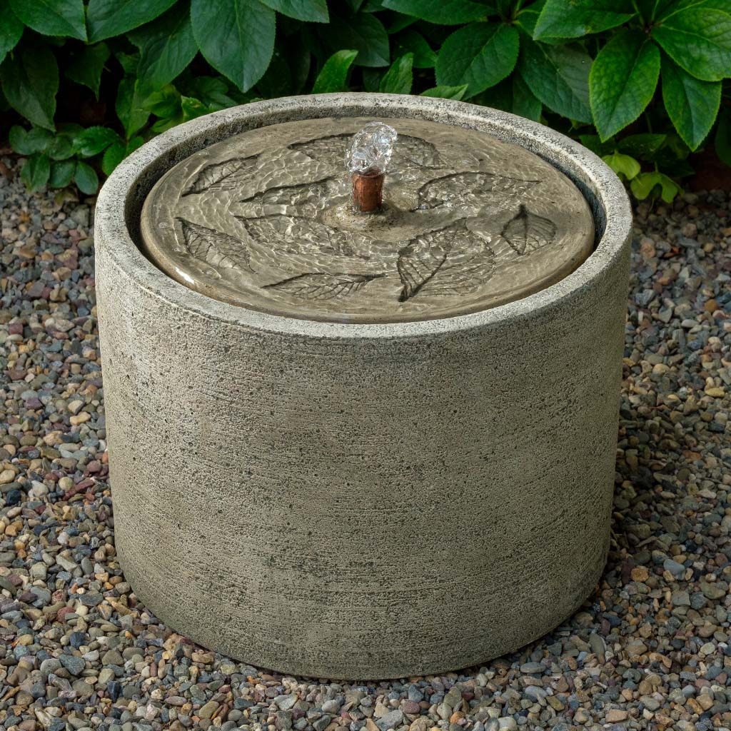 Low Salinas Hydrangea Fountain in Greystone finish by Campania