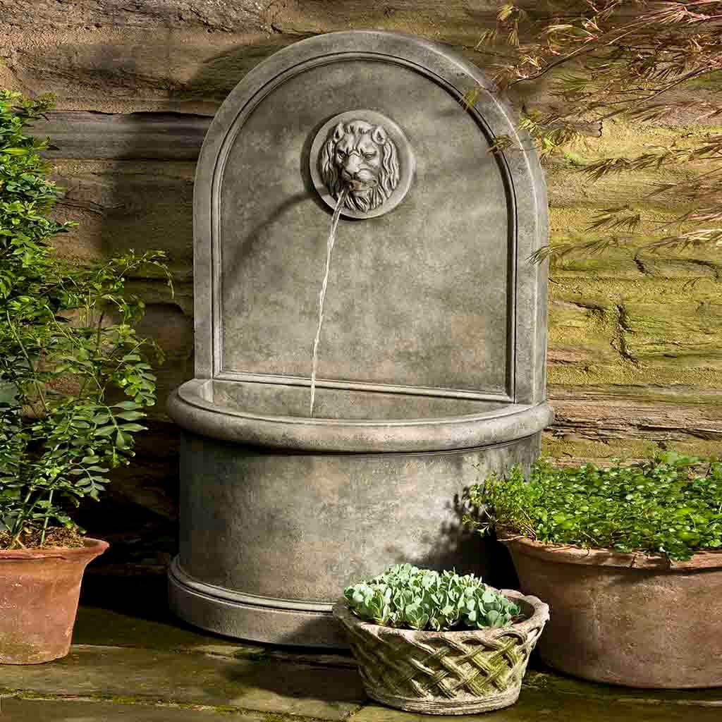 Lion Wall Fountain outdoor fountain in Alpine Stone