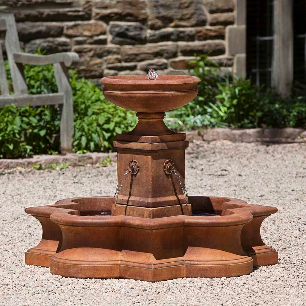Beauvais Fountain outdoor garden fountain in Ferro Rustico Nuovo finish