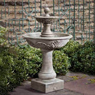 Acanthus Two Tier Garden Fountain in Alpine Stone finish