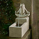 Zen Plinth Fountain outdoor garden fountain in English Moss finish