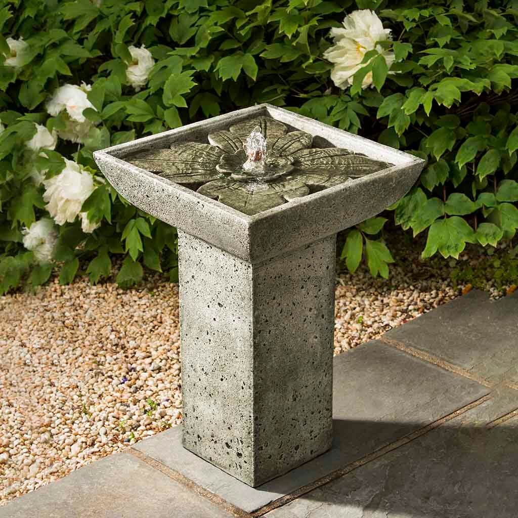 Andra Fountain outdoor garden fountain in Alpine Stone finish