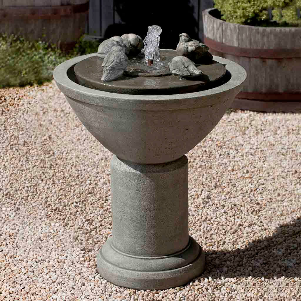 Passaros II Bird Garden Fountain in Alpine Stone finish
