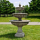 Three Tier Longvue Garden Fountain in Alpine Stone finish by Campania