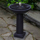 Equinox Birdbath Fountain outdoor fountain in Nero Nuovo