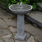 Hydrangea Leaves Birdbath Fountain outdoor garden fountain in Alpine Stone finish