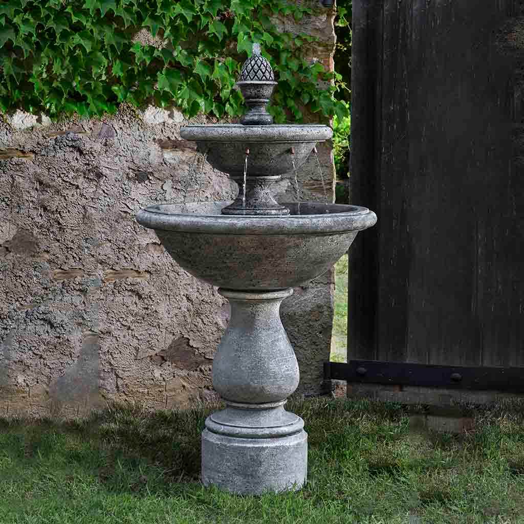 Charente Fountain outdoor garden fountain in Alpine Stone finish