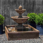La Mirande Fountain outdoor garden fountain in Aged Limestone finish