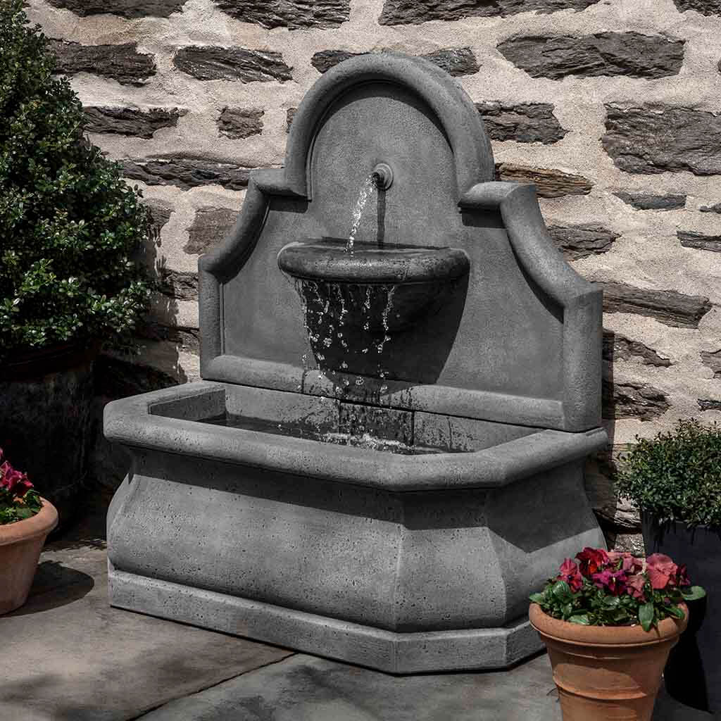Segovia Fountain outdoor garden fountain in Alpine Stone finish