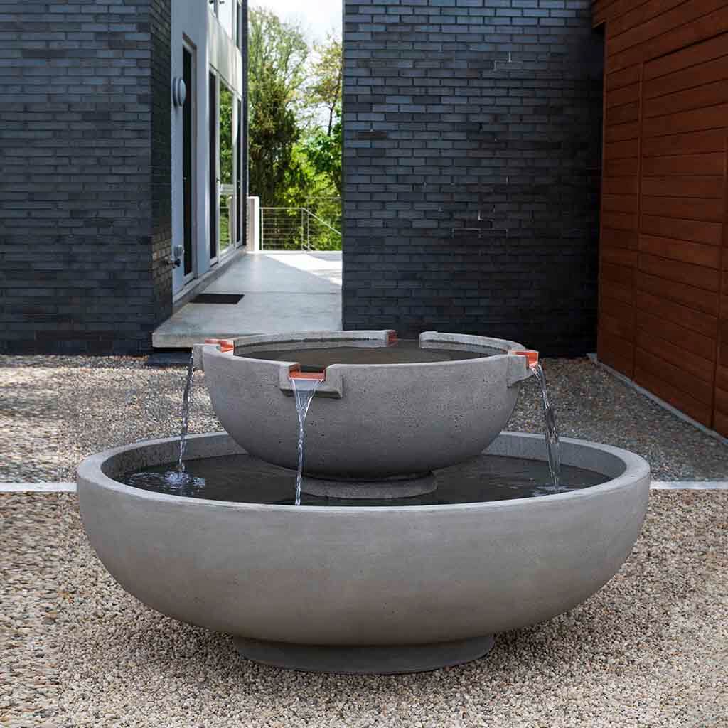Del Rey Courtyard Fountain in Alpine Stone finish by Campania