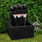 Quartet Modern Garden Fountain in Nero Nuovo finish