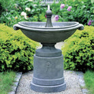 Medici Ellipse Fountain outdoor garden fountain in Greystone finish