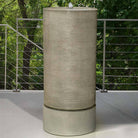 Tall Modern Cylinder Fountain in Verde finish