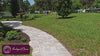 Wiltshire Fountain with cascading water installed as a centerpiece in a finished landscape